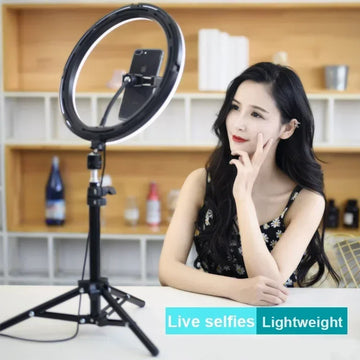 ZOMEI 110cm Tripod 10"LED Selfie Ring Light RGB Photography Video Light Phone Stand Fill Light Dimmable Lamp Trepied Streaming