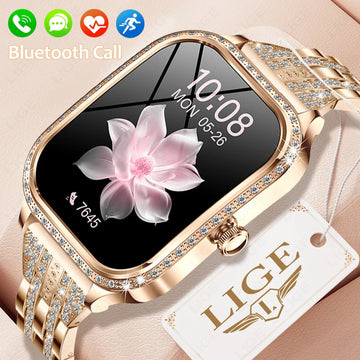 LIGE Smart Watches for Women Waterproof Bluetooth Call Fitness Tracker Smartwatch Mujer Digital Womens Watch Heart Rate Monitor