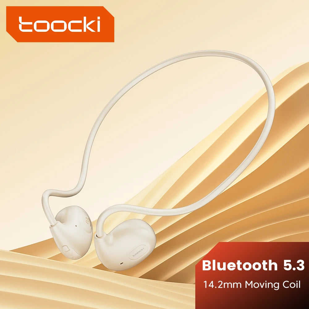 Toocki Air Conduction Headphones Bluetooth 5.3 Ear Hook Sport Earphones Touch Control With Microphone Playback modulation