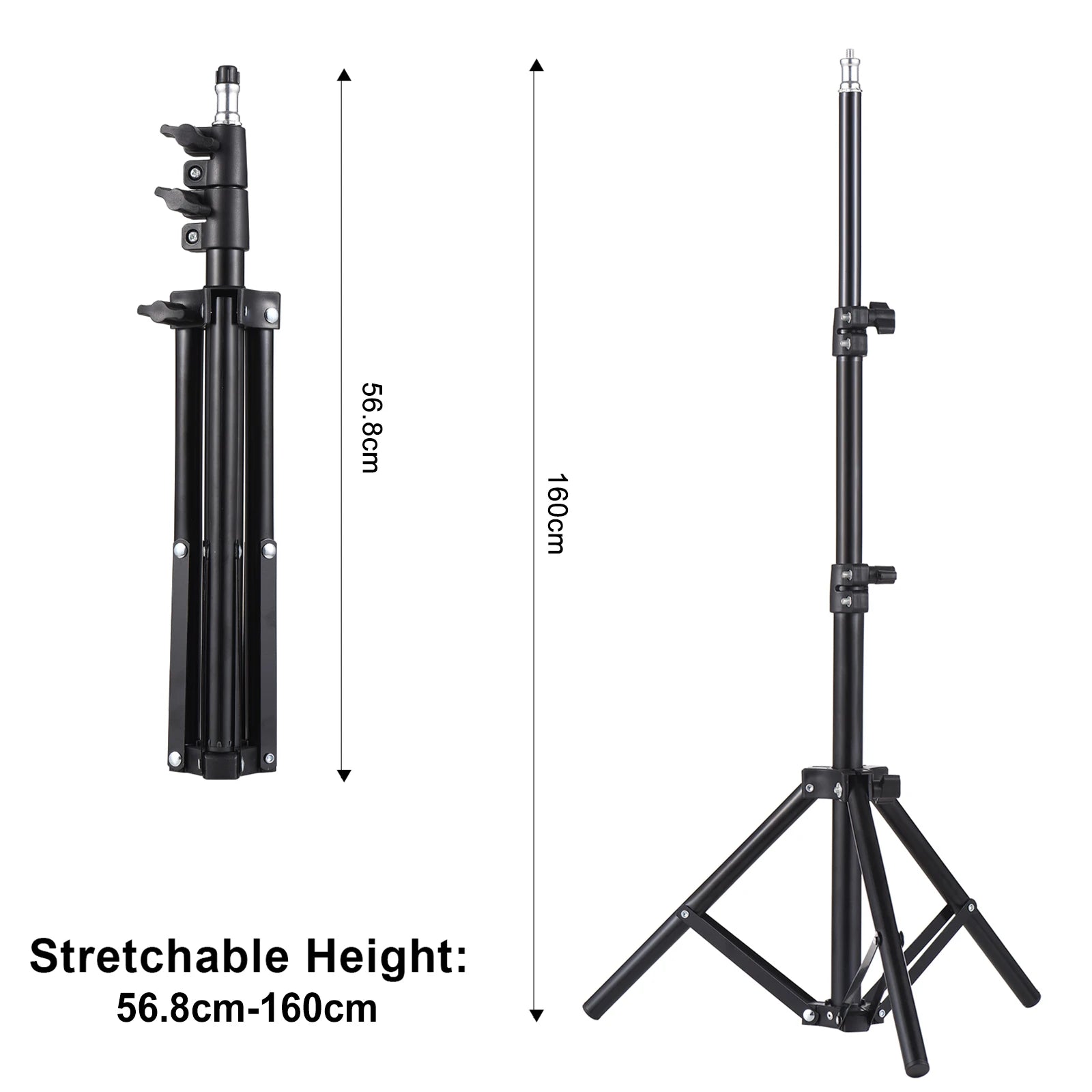 Projector Tripod Stand Stretchable Projector Bracket Aluminum Alloy Holder 1/4'' Interface Adjustable Height for LCD Projector