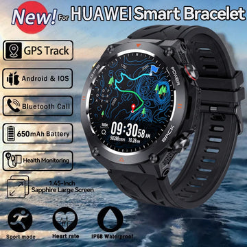 2024 New For HUAWEI GPS Outdoor SmartWatch HD 412*412 AMOLED Screen Heart rate Bluetooth Call IP68 Waterproof Man Smart Bracelet