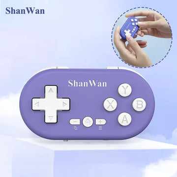 Shanwan Micro Wireless Bluetooth Controller Pocket Sized Mini Gamepad for PC Android/iOS and Windows Handheld Console Joystick