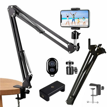 FGCLSY Flexible Arm Tripod For Phone Stand Table Folded Anchor 360° Rotation Online Desktop Laptop Video Live Overhead Shot