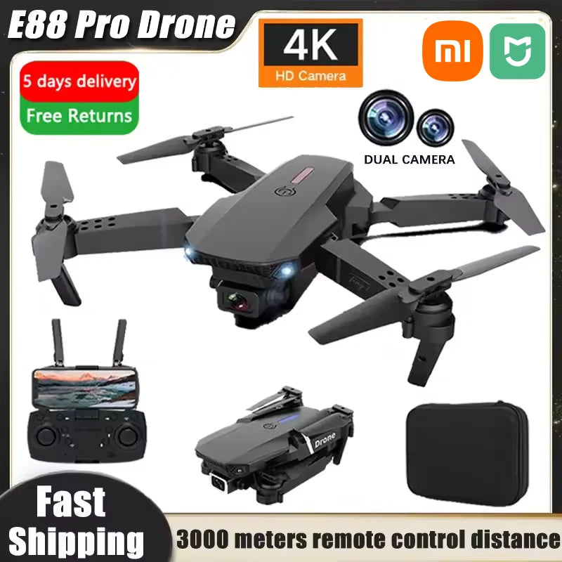 XIAOMI E88Pro RC Drone Professinal 4K Wide-Angle HD 1080P Camera WiFi FPV  Height Hold Foldable Drone Quadrotor Helicopter Toys