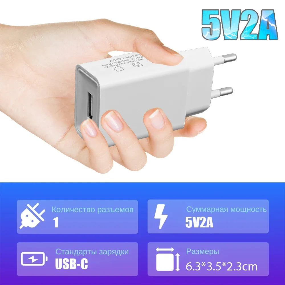 5V 2A QC3.0 Quick Charging Mobile Phone Chargers USB High-speed Wall Charger Adapter for IPhone Samsung Xiaomi EU/US Plug