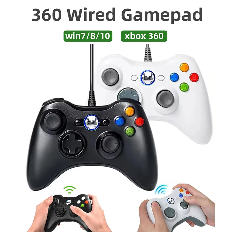 USB Wired Gamepad for Xbox 360 Windows 10/8.1/8/7 Game Handle Double Shock Games Controller Video Game Console Joystick