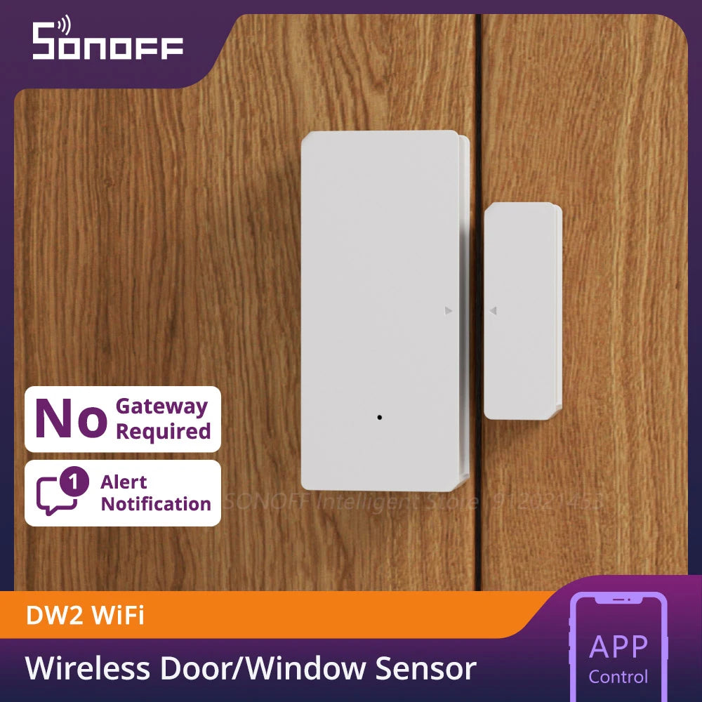 SONOFF DW2 WiFi Door Sensor Wireless Window Sensor Smart Home Security Sensor Detector eWeLink APP Sync Status No Gateway Needed