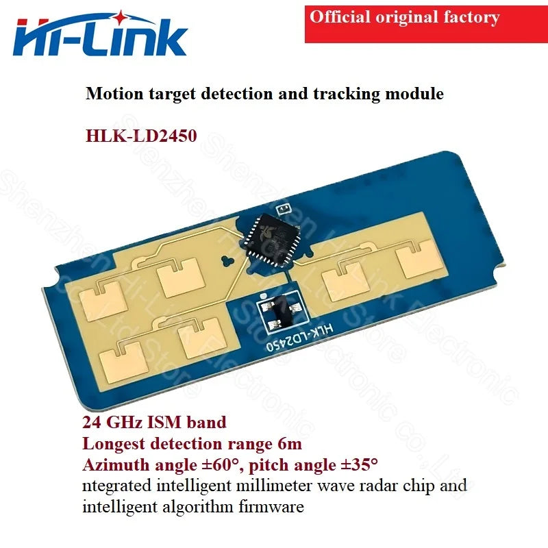 24G HLK-LD2450 MM Wave Human Body Motion Tracking Trajectory Radar Sensor Module LD2450 Smart Home Sensing Distance 8M