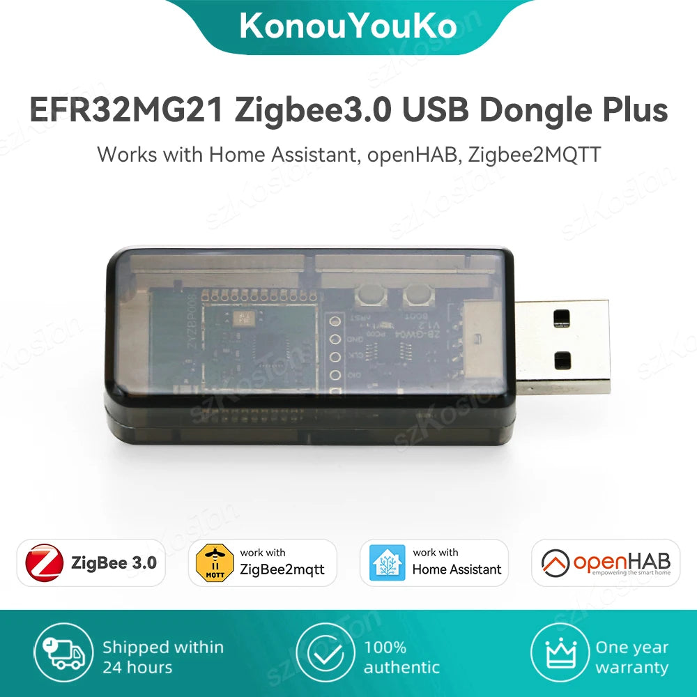 EFR32MG21 Zigbee 3.0 USB Dongle Plus Universal Open Source Zigbee Gateway Works with Home Assistant openHAB Zigbee2MQTT ZHA NCP