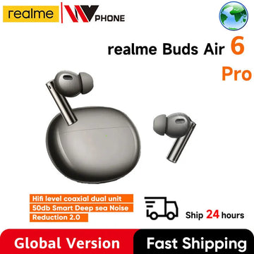 Global Version realme Buds Air 6 Pro True Wireless Earphone 50dB Deep Sea Noise Reduction 2.0 Bluetooth 5.3 IP55 Headphone