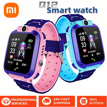 XIAOMI Q12 Children's Smart Watch Kids Waterproof SOS Antil-lost Phone Watch Voice Chat 2G SIM Card For Boy Girl Smartwatch Gift