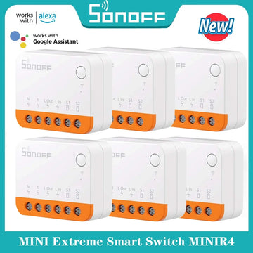 SONOFF MINIR4 Wi-Fi Smart Switch 10A MINI Extreme Smart Home Relay Module Remote Voice Control for Alice Google Assistant Alexa