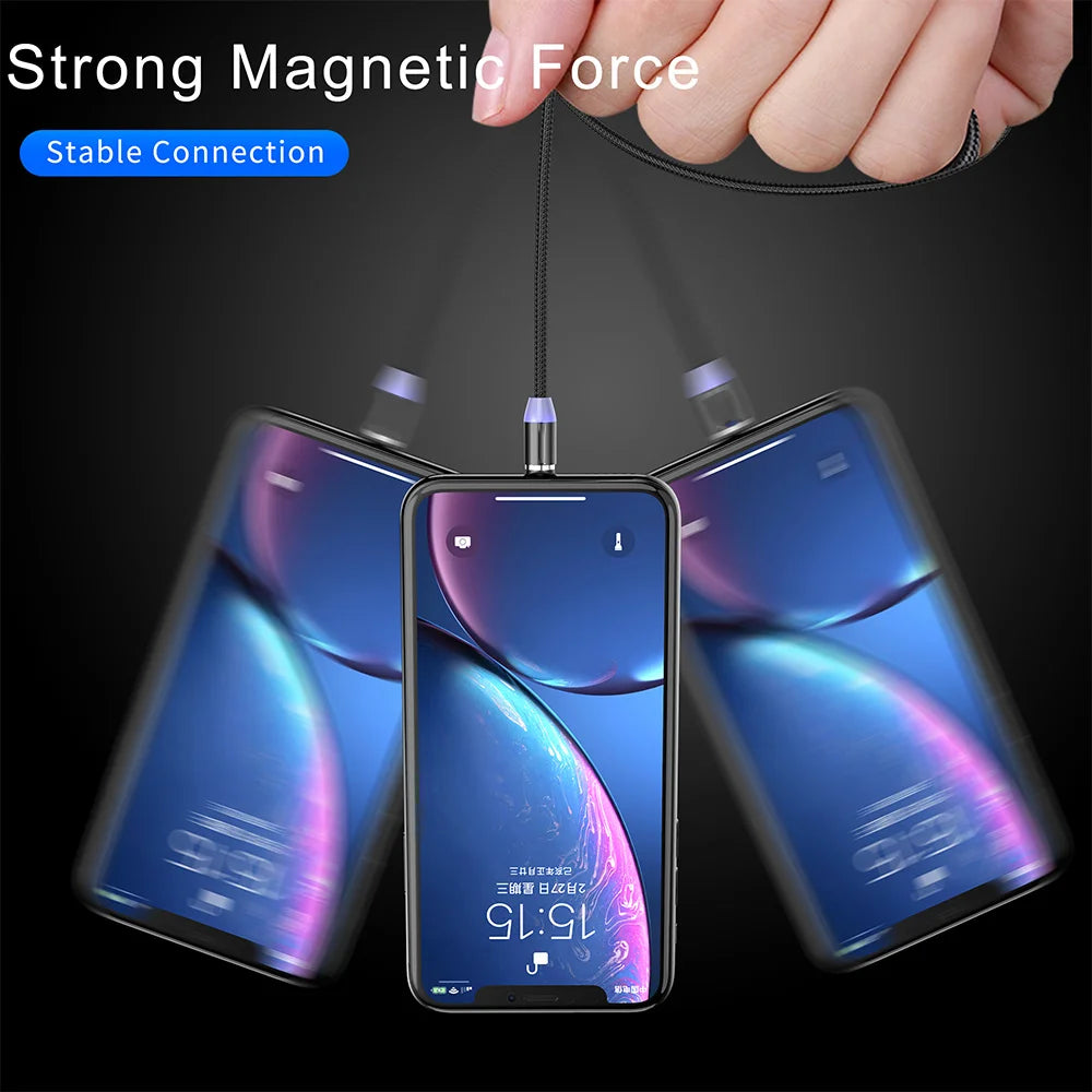 LED Magnetic USB Cable Fast Charging Type C Cable Magnet Charger Data Charge Micro USB Cable Mobile Phone Cable USB Cord