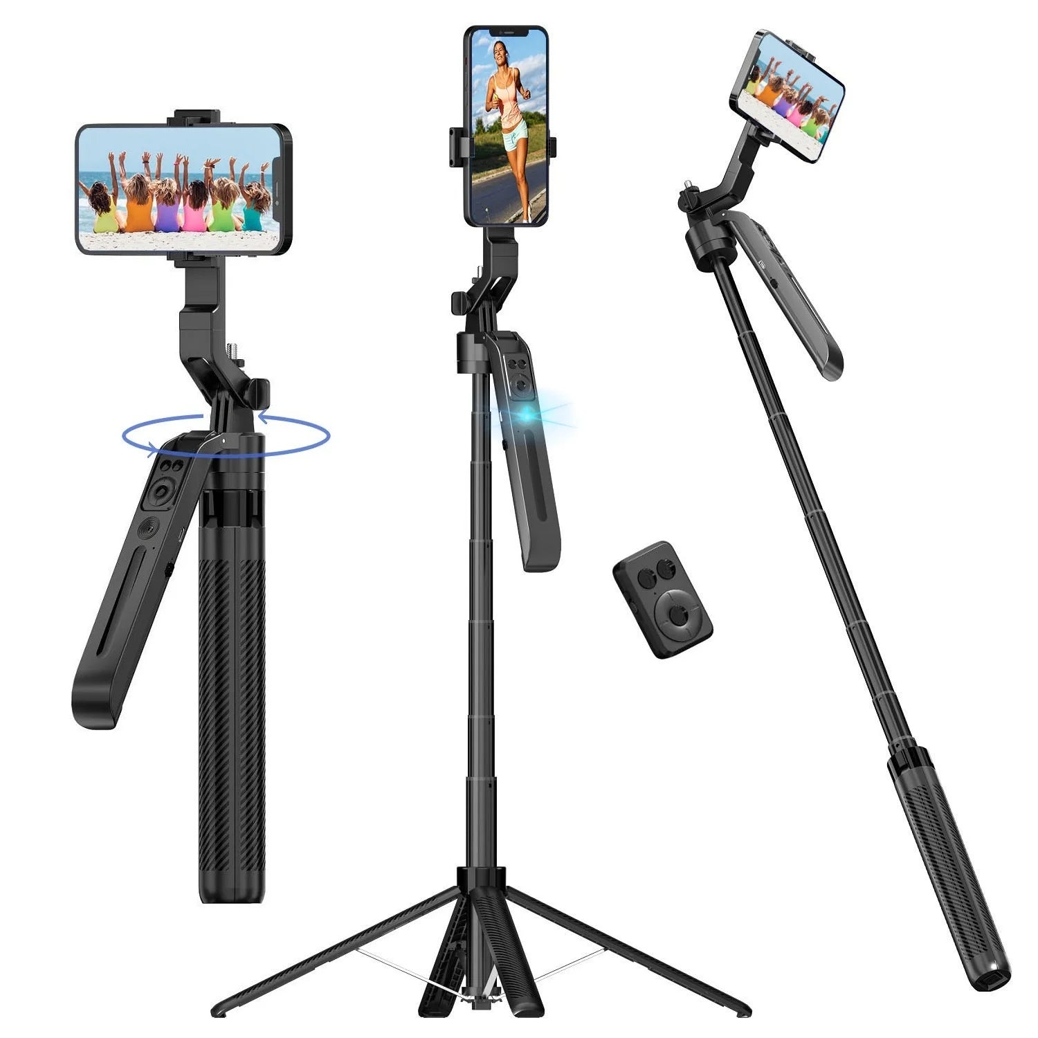 Auto Face Tracking Tripod 360° Rotation, 71" Extendable Phone Tripod Selfie Stick Smart Tracking Phone Holder for iPhone Videos