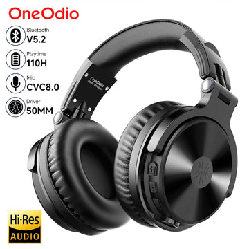 Oneodio Bluetooth Wireless Headphones With Microphone 110Hr Hi-Res Over Ear Bluetooth 5.2 Headset Earphone For Phone PC Sports