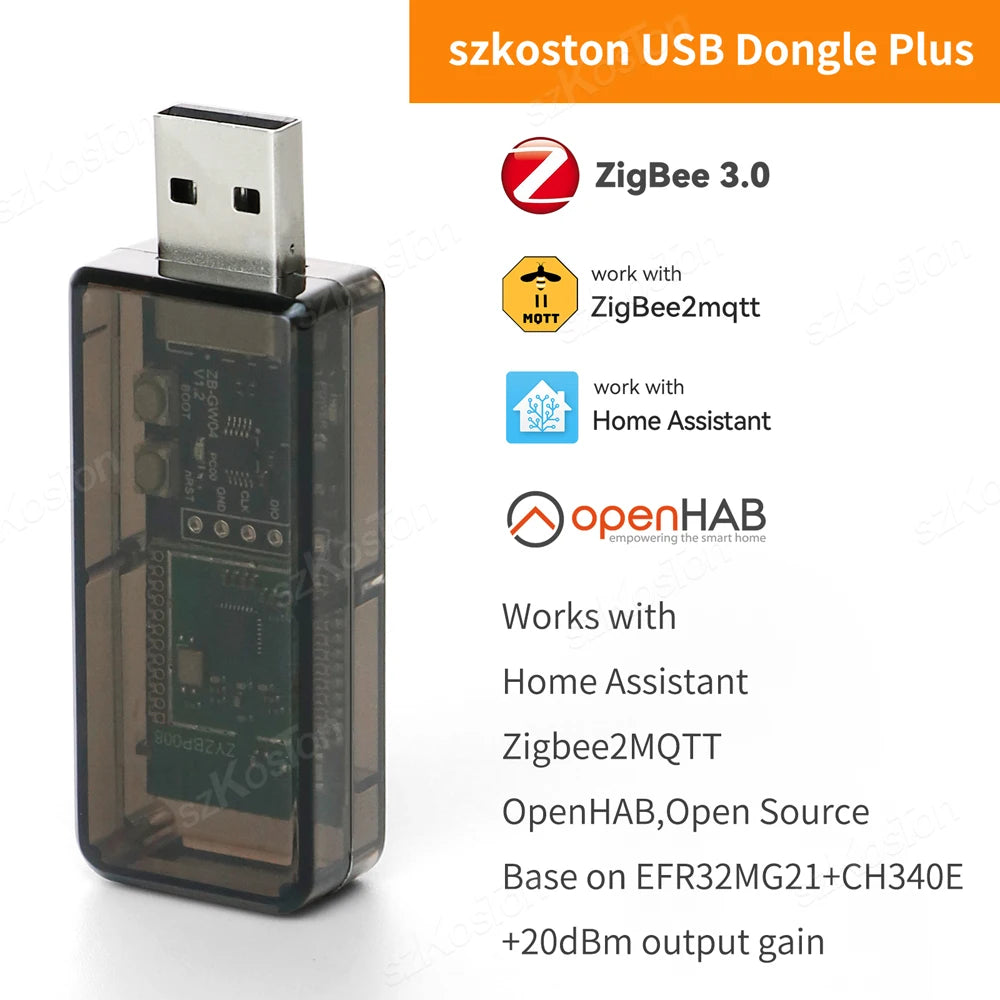 EFR32MG21 Zigbee 3.0 USB Dongle Plus Universal Open Source Zigbee Gateway Works with Home Assistant openHAB Zigbee2MQTT ZHA NCP